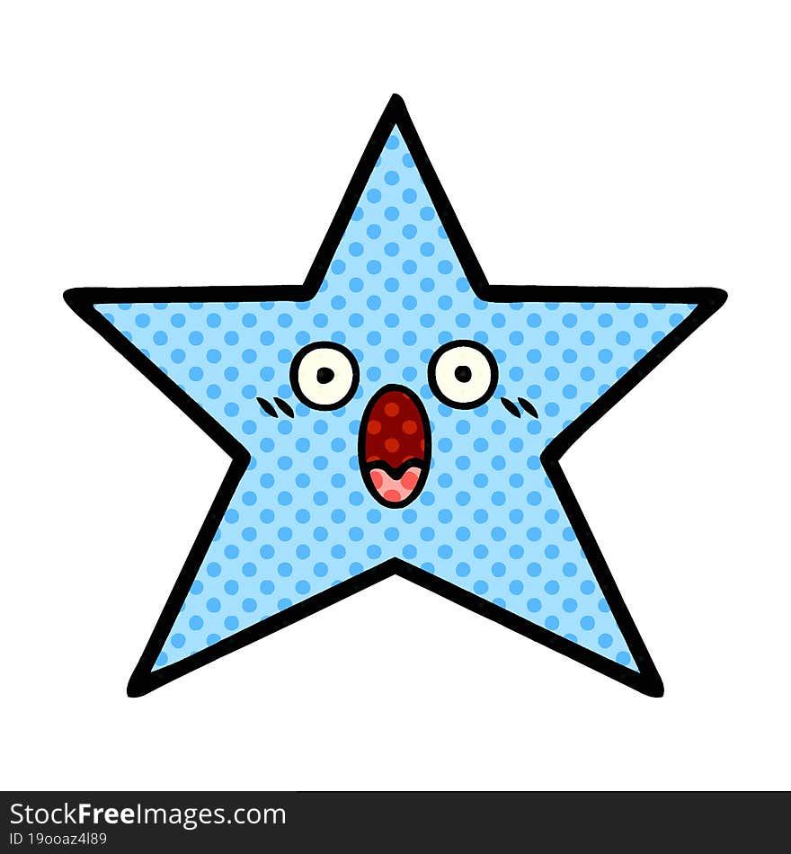 comic book style cartoon of a star fish