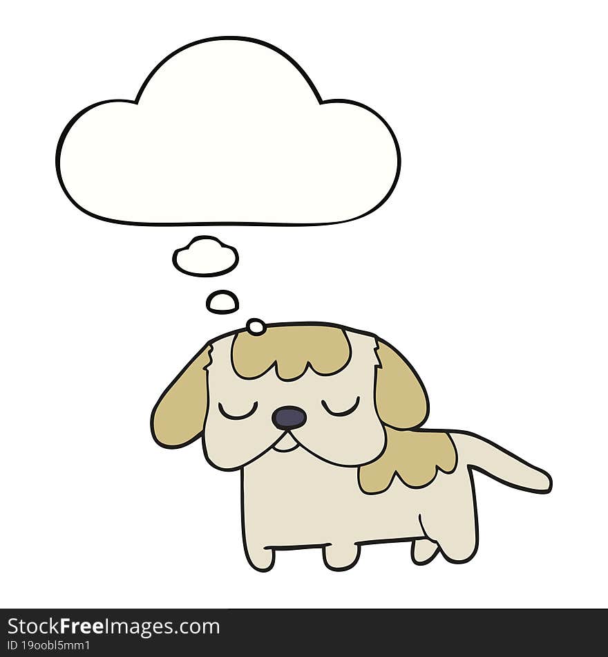 cute cartoon puppy and thought bubble