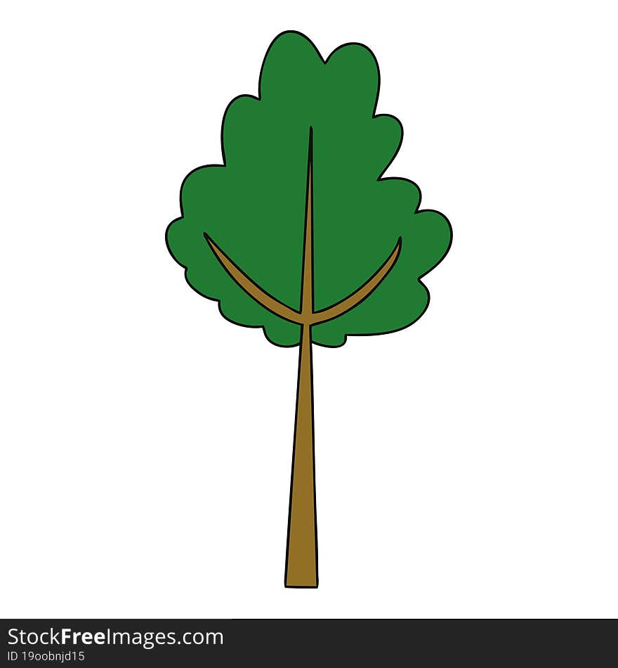 quirky hand drawn cartoon tree