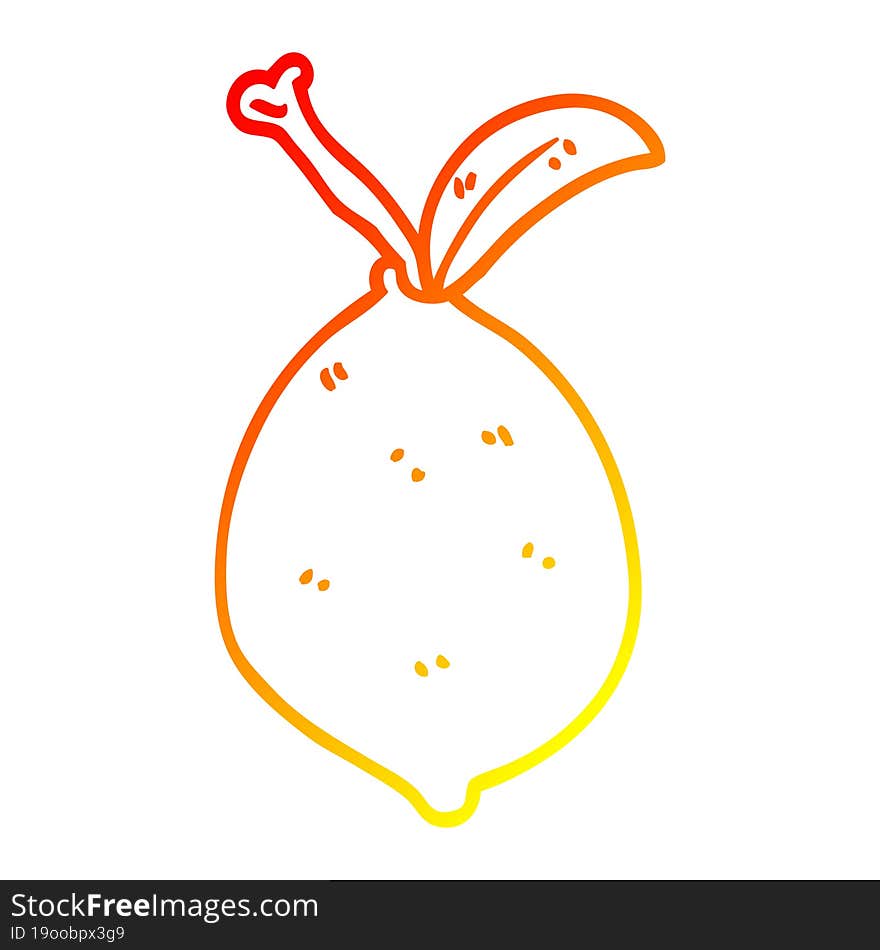 warm gradient line drawing cartoon organic lemon