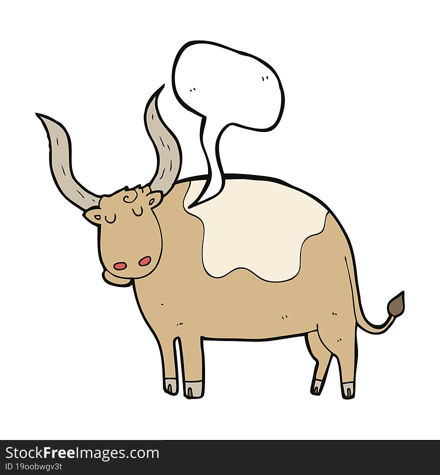 cartoon ox with speech bubble