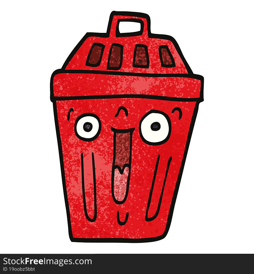 Cartoon Doodle Waste Bin