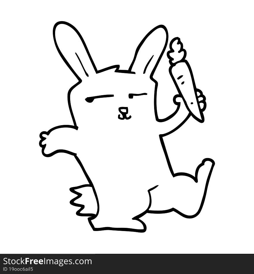 Cartoon Rabbit With Carrot