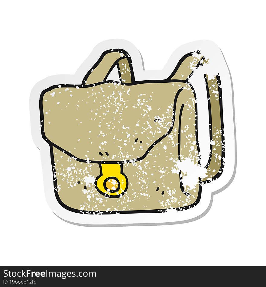 retro distressed sticker of a cartoon backpack