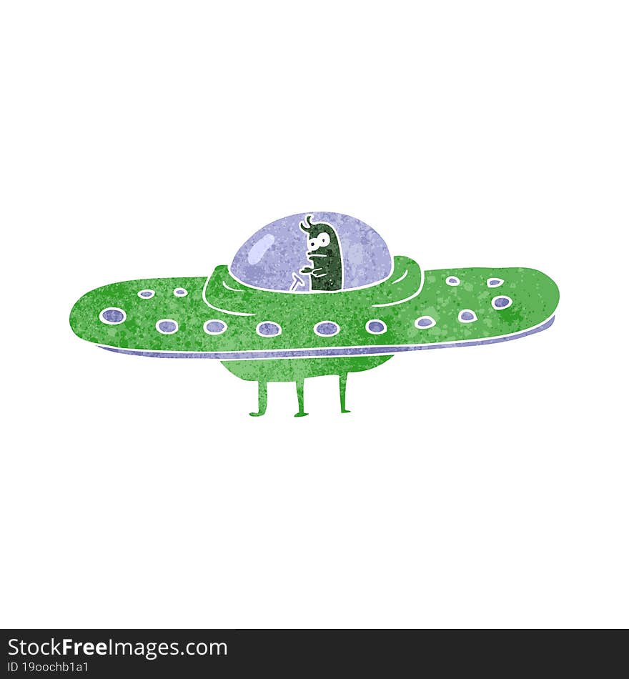 retro cartoon ufo