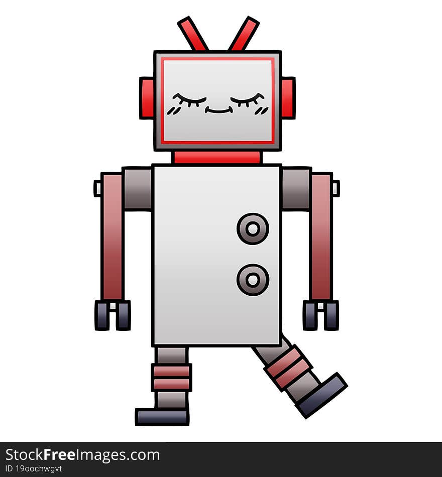 gradient shaded cartoon robot