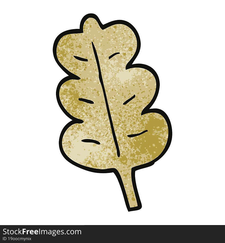 cartoon doodle oak leaf