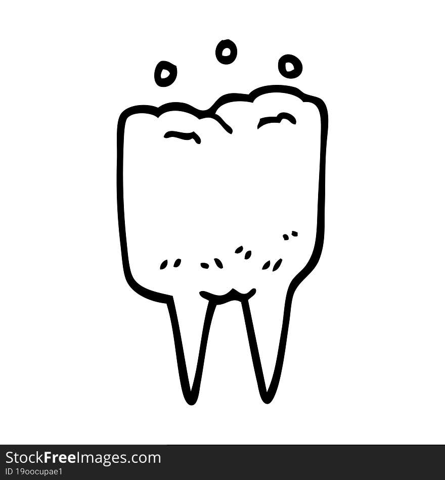 line drawing cartoon tooth