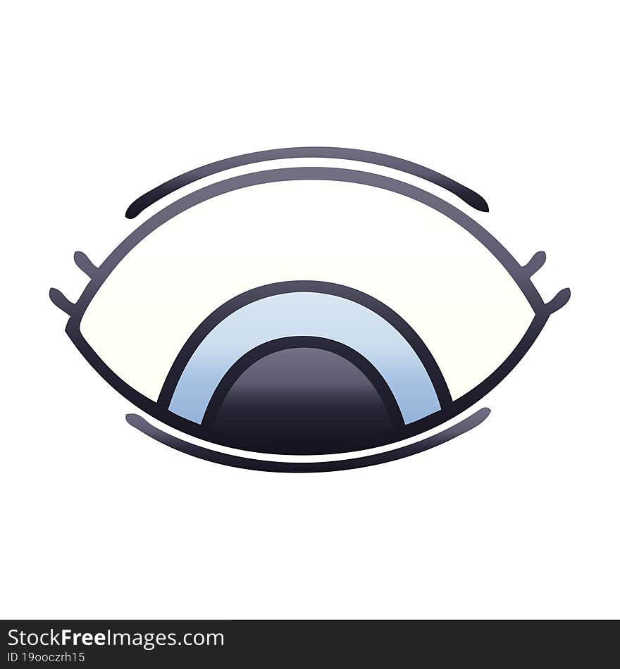 gradient shaded cartoon of a eye looking down