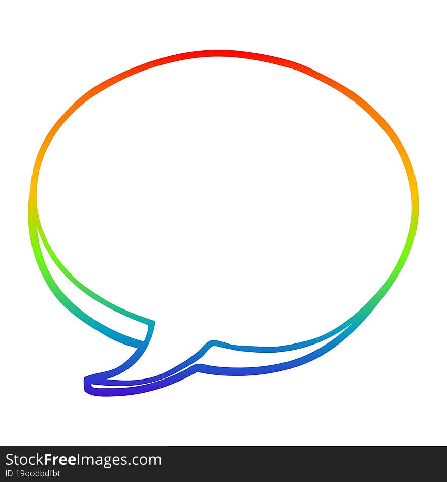 rainbow gradient line drawing cartoon expression bubble