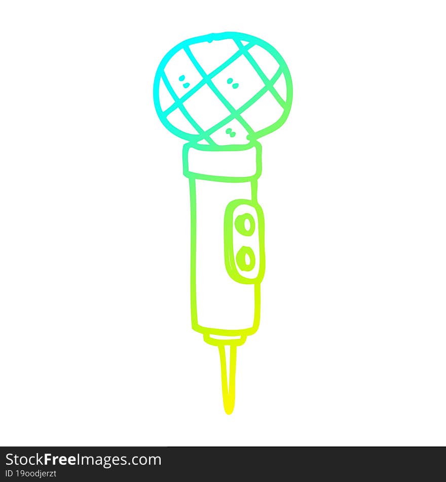 cold gradient line drawing cartoon microphone