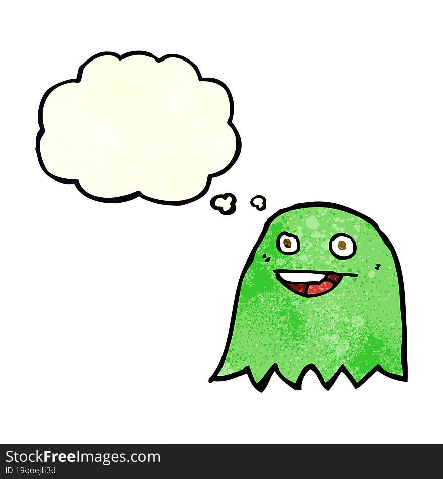 cartoon ghost with thought bubble