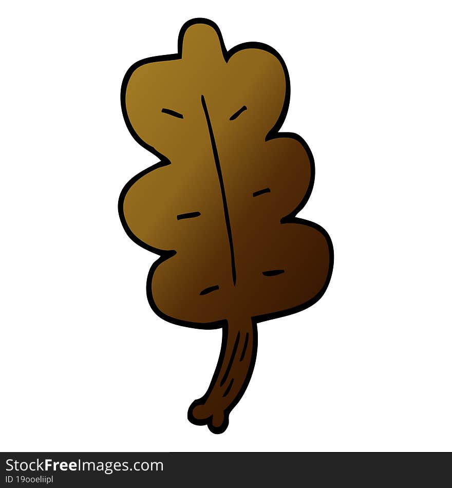 cartoon doodle autumnal leaf