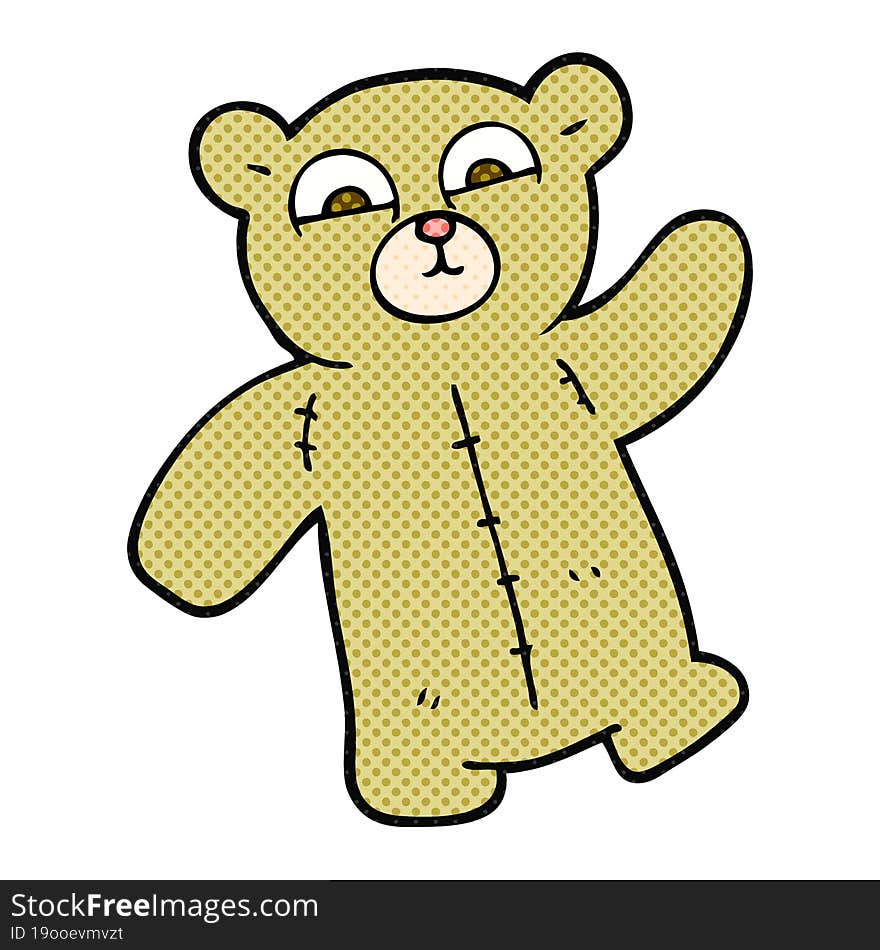 freehand drawn cartoon teddy bear