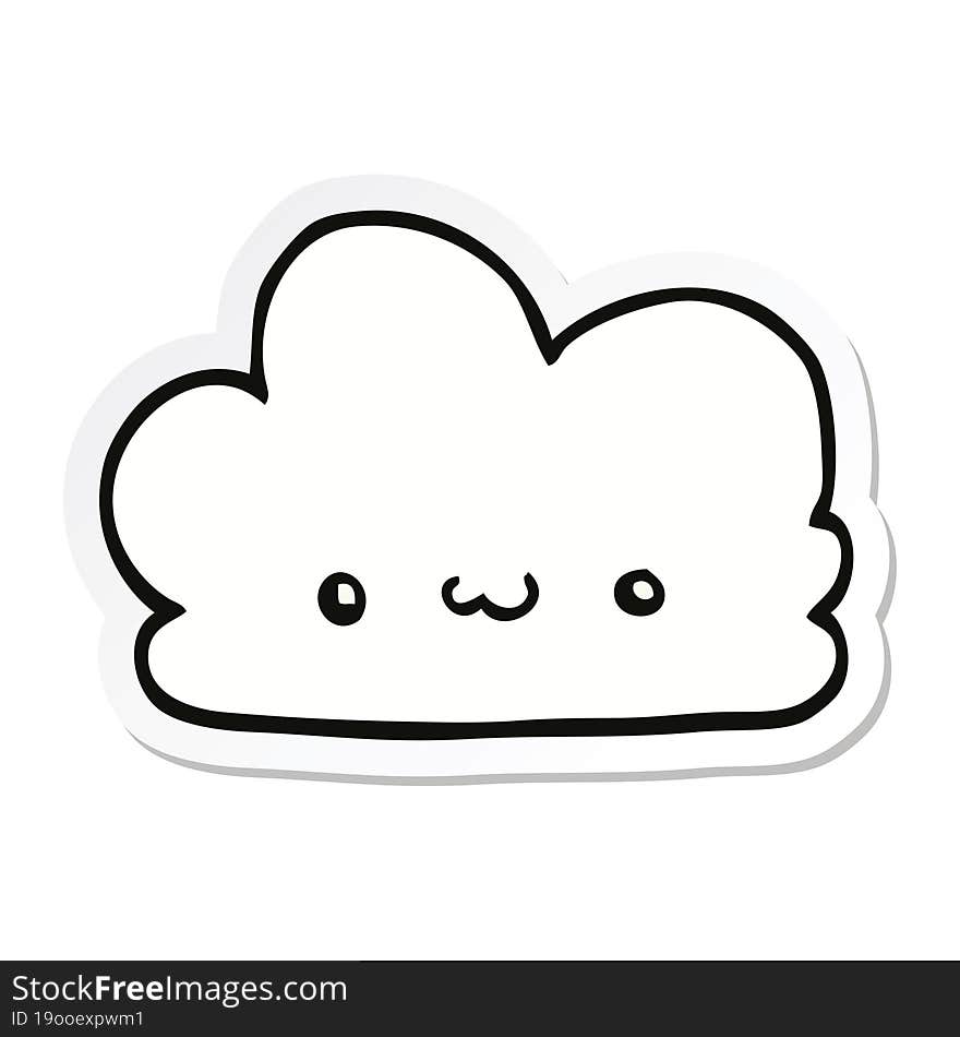 sticker of a cute cartoon cloud