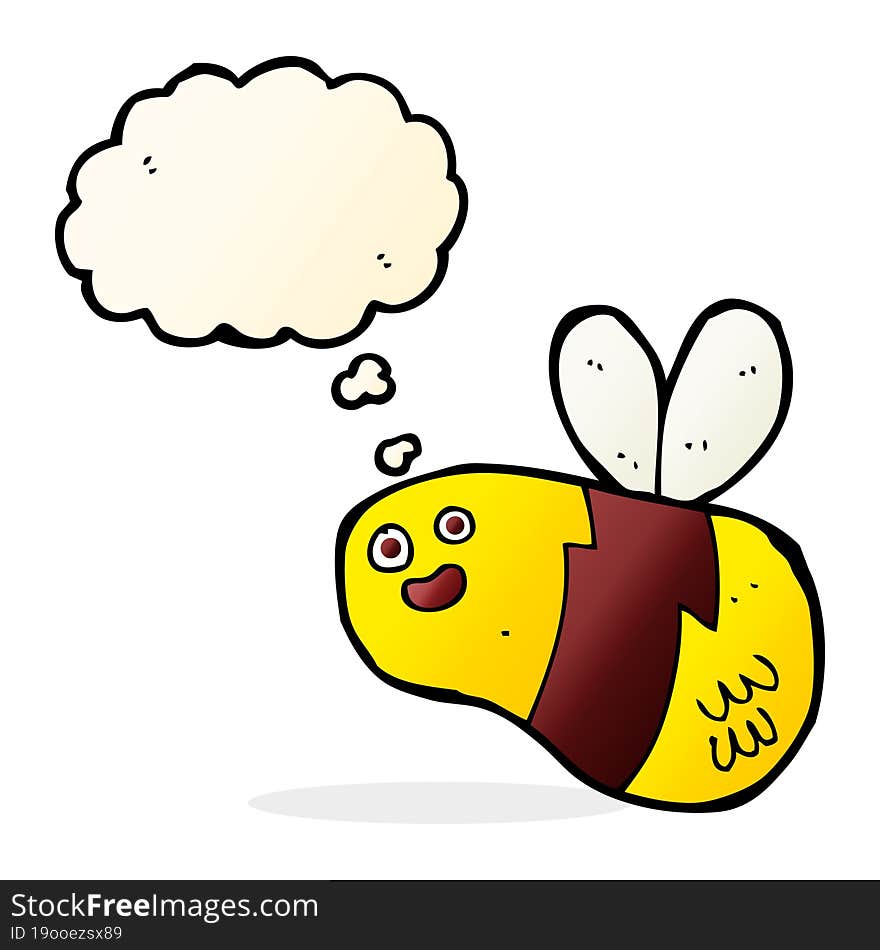 Cartoon Bee With Thought Bubble