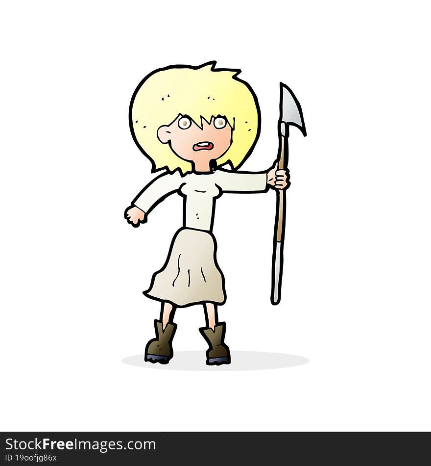 cartoon woman with harpoon