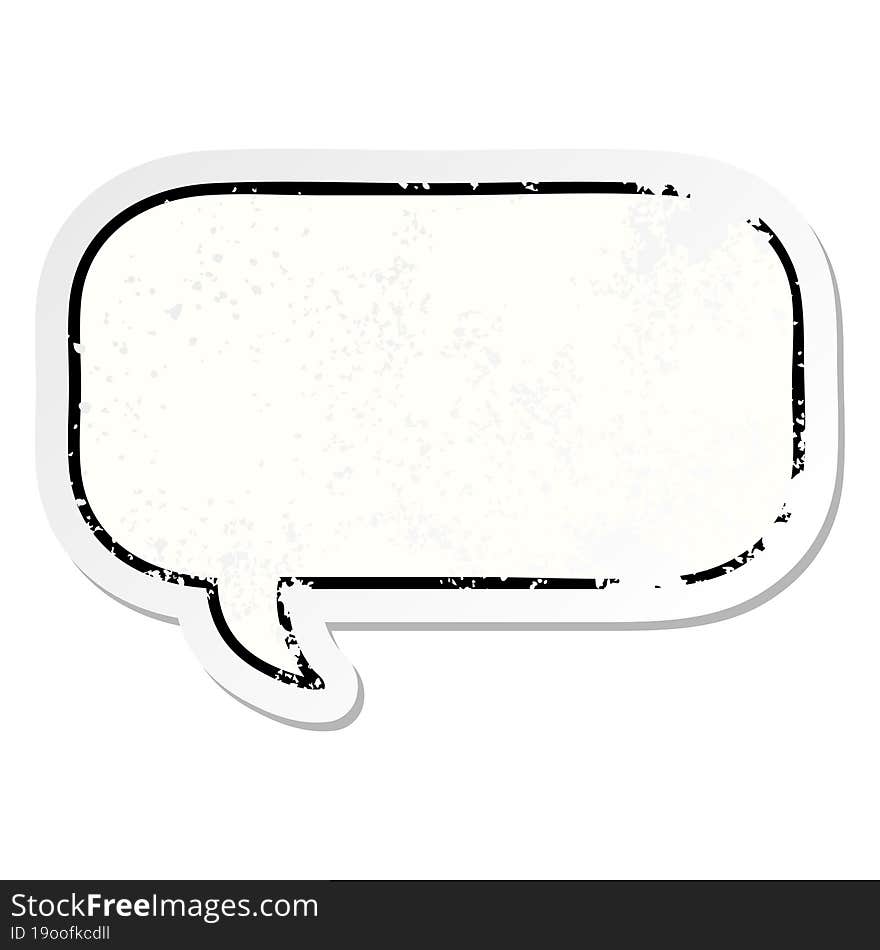 Distressed Sticker Of A Cute Cartoon Speech Bubble