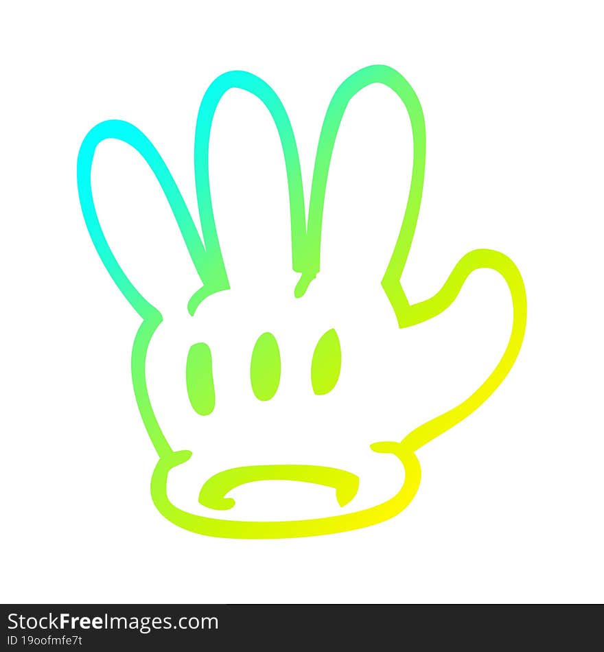 Cold Gradient Line Drawing Traditional Cartoon Glove