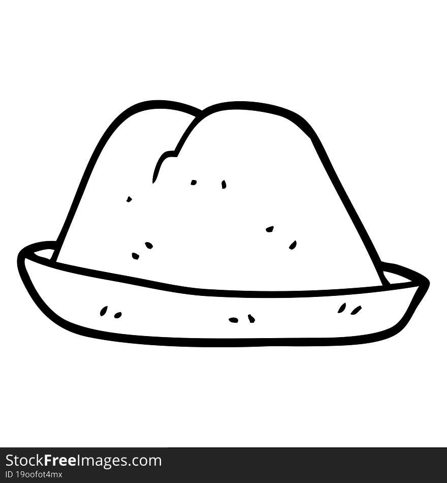 line drawing cartoon hat