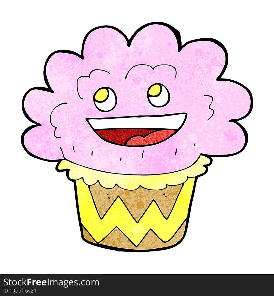 cartoon happy cupcake