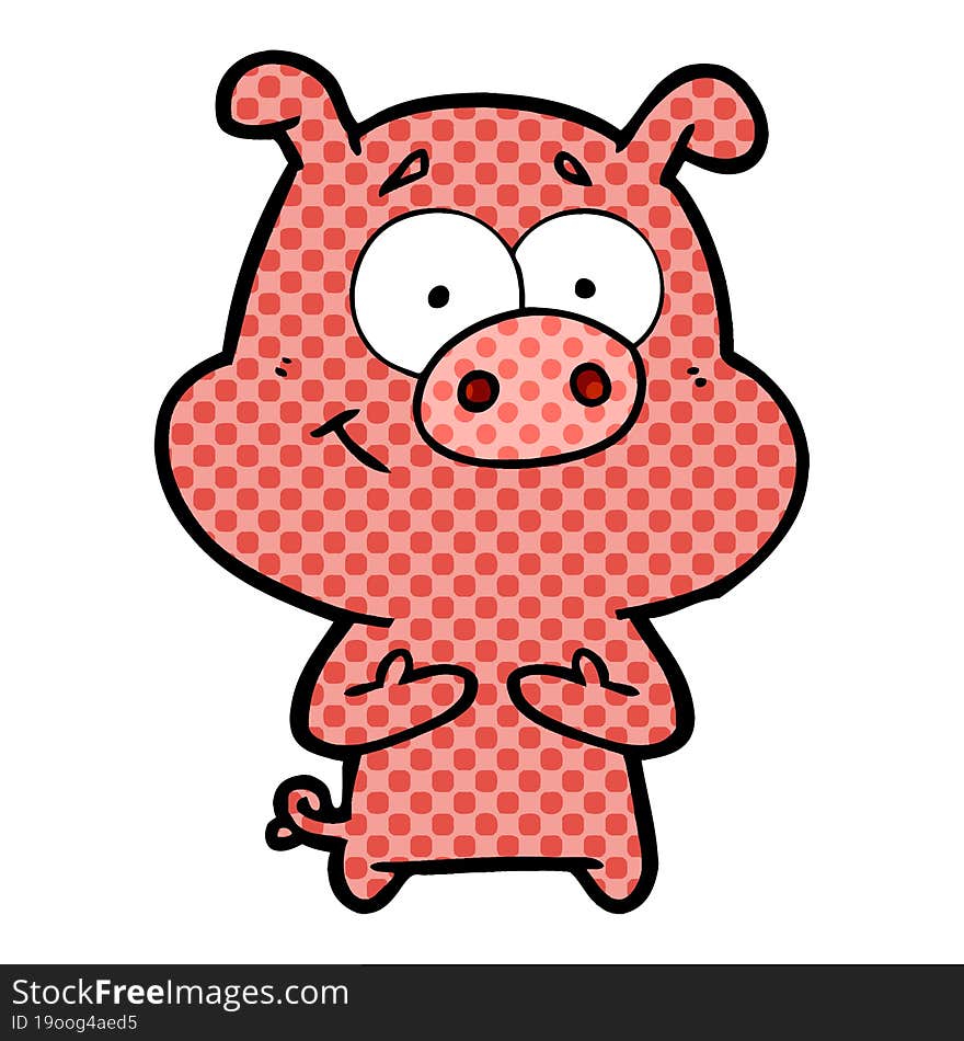 happy cartoon pig. happy cartoon pig