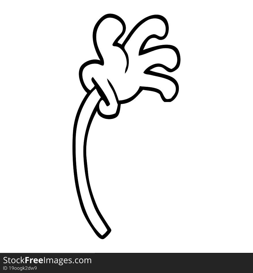 Line Drawing Cartoon Of A Hand Gesture