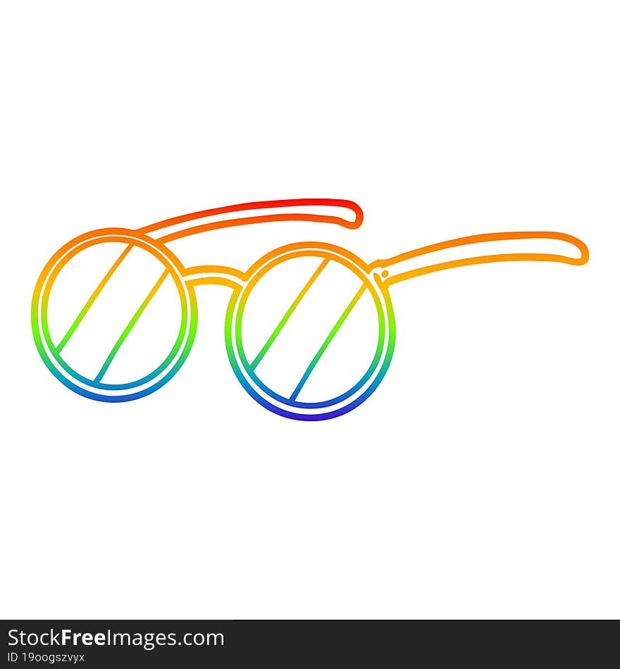 rainbow gradient line drawing cartoon spectacles