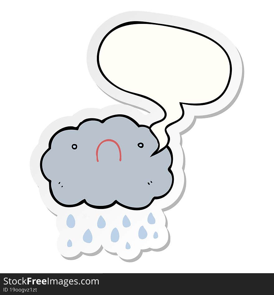 cute cartoon cloud and speech bubble sticker