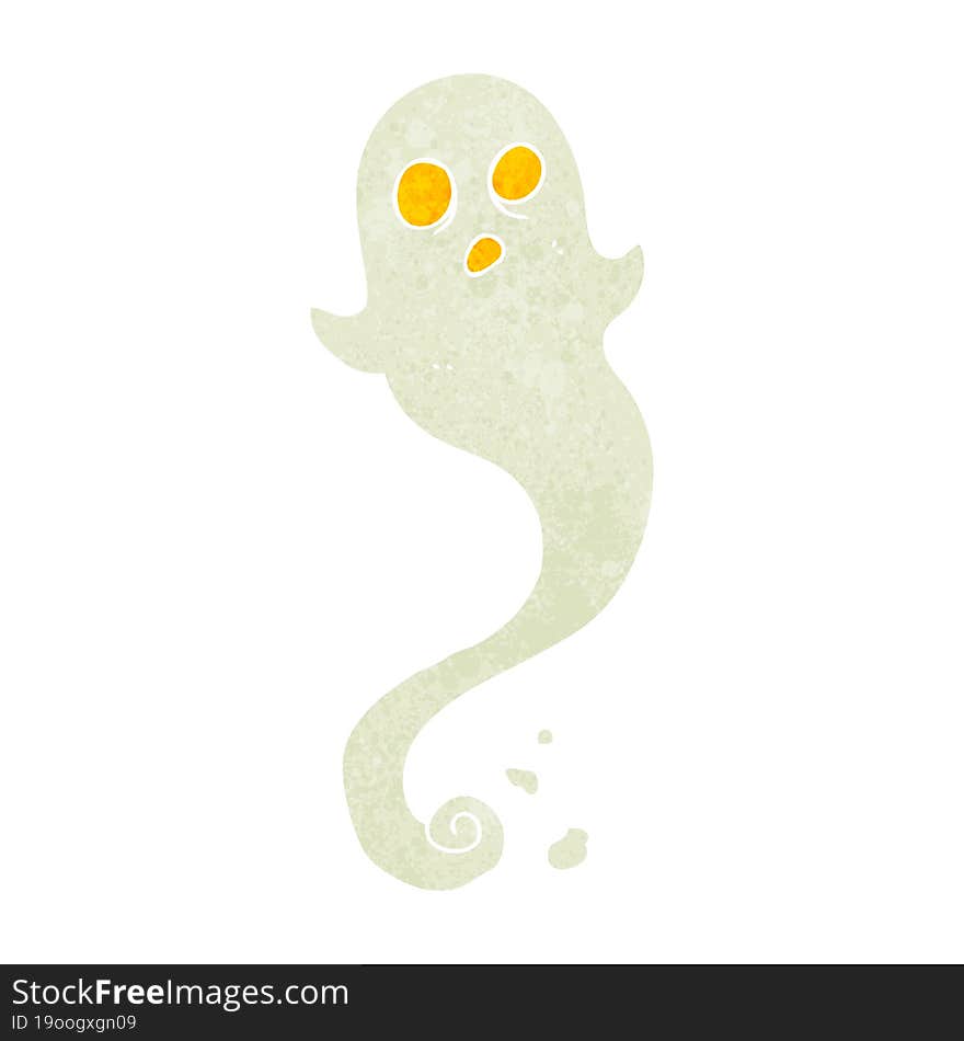 retro cartoon halloween ghost