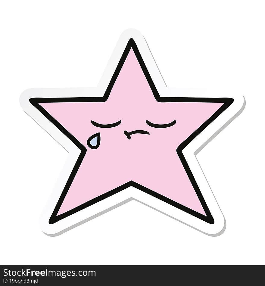 Sticker Of A Cute Cartoon Star Fish