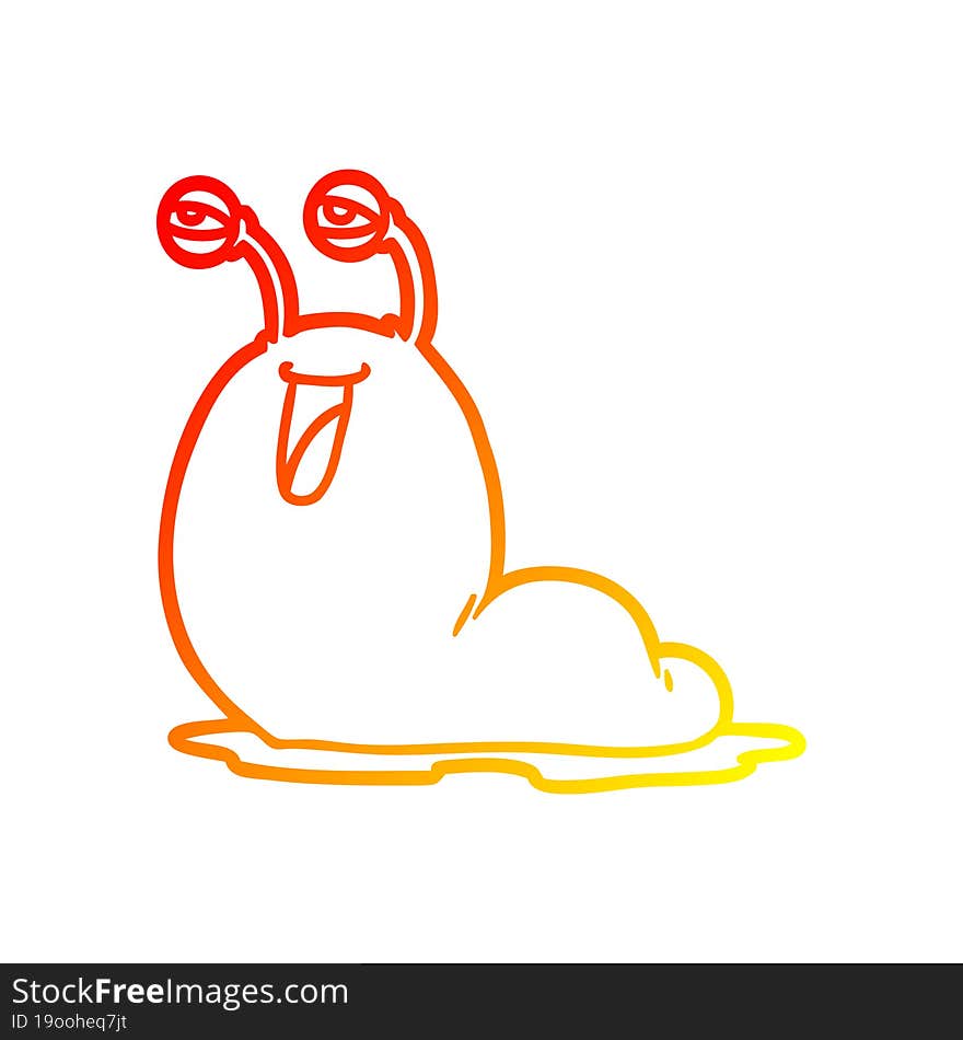 warm gradient line drawing gross cartoon slug