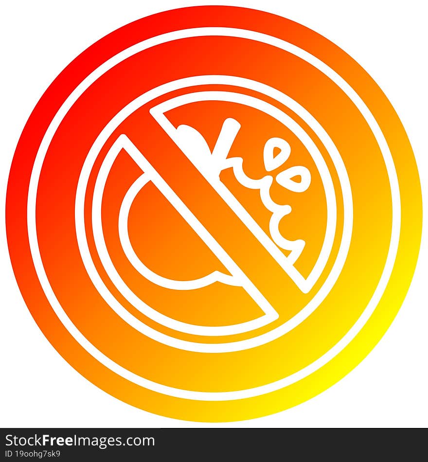 no healthy food circular in hot gradient spectrum