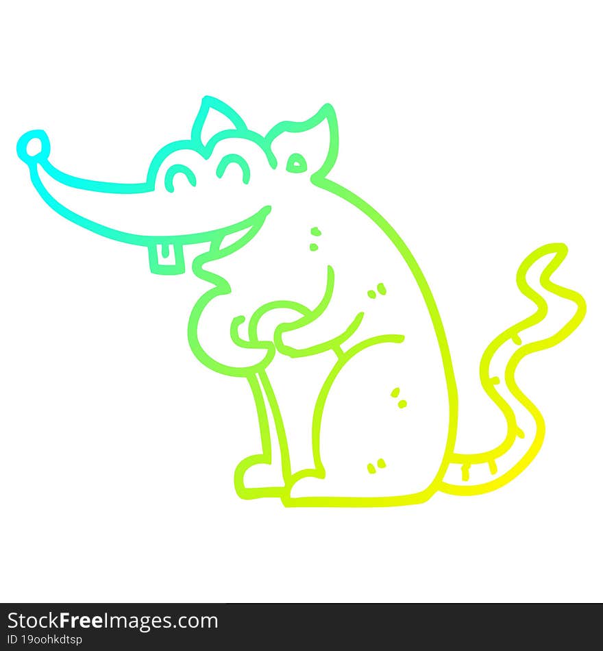 cold gradient line drawing cartoon rat