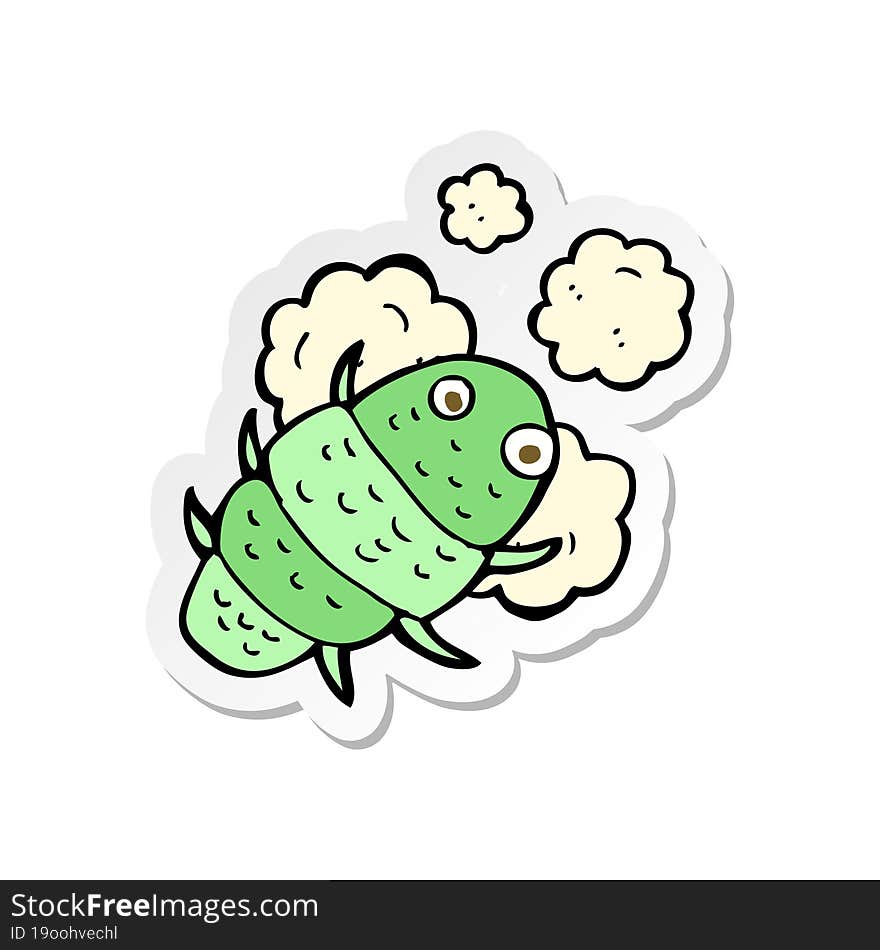 sticker of a cartoon bug