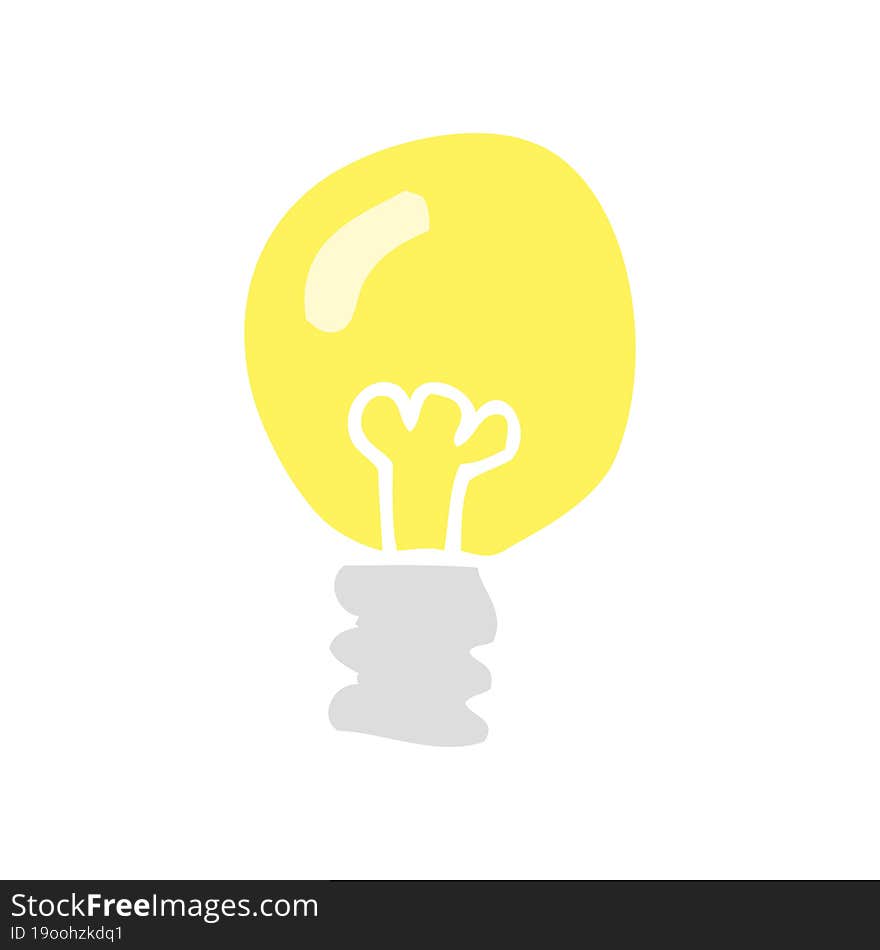 flat color illustration of a cartoon light bulb