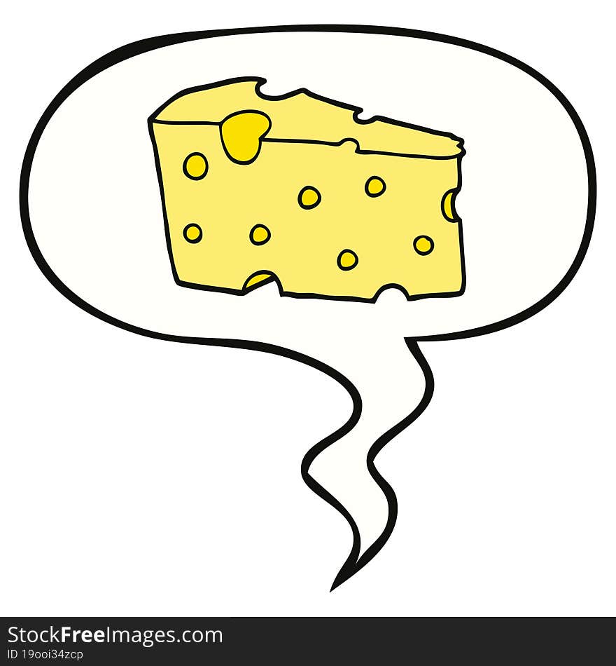 cartoon cheese and speech bubble