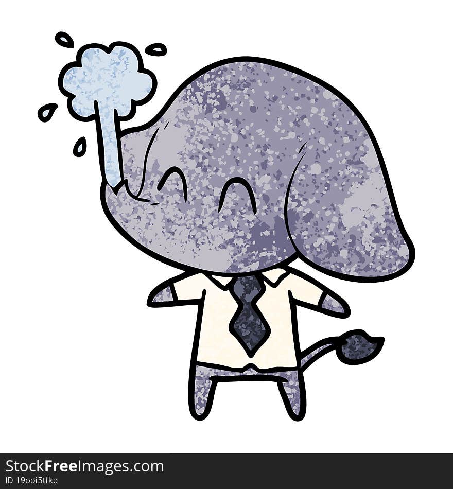 cute cartoon elephant spouting water. cute cartoon elephant spouting water