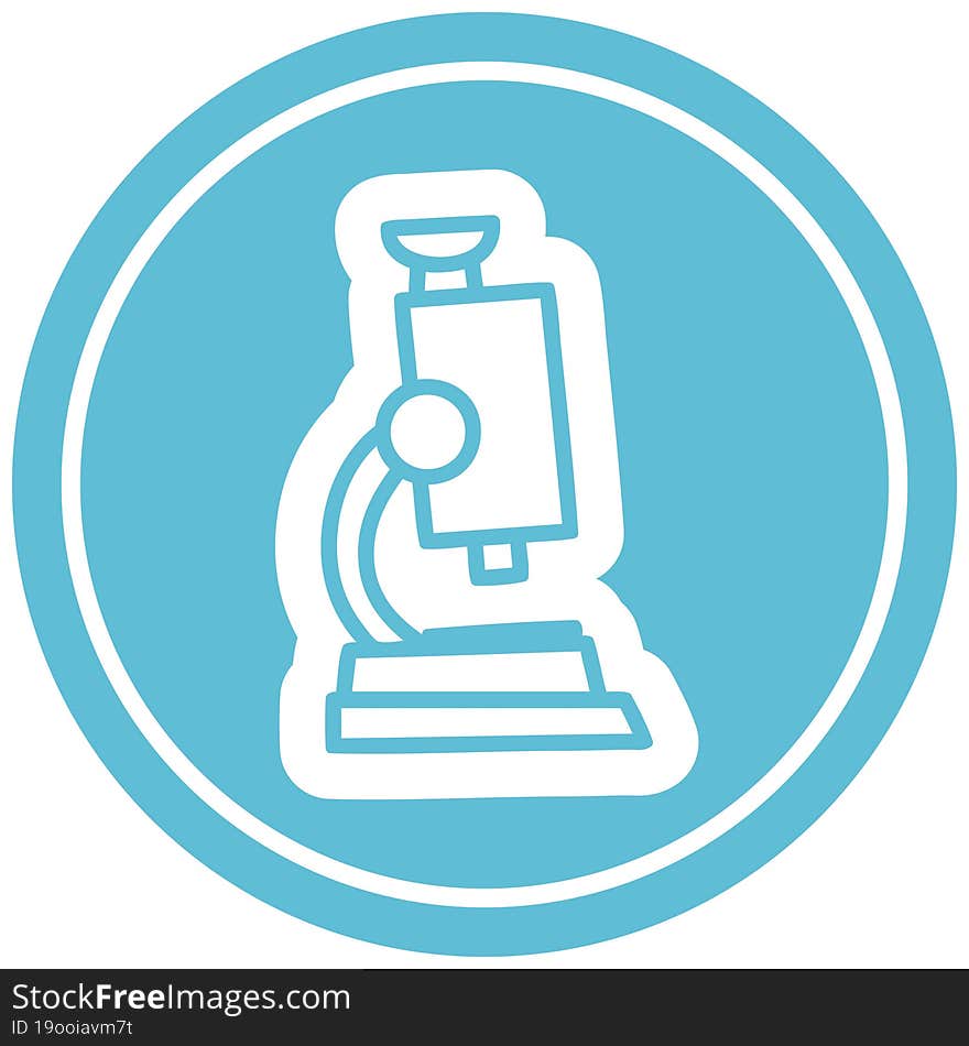 microscope and slide circular icon symbol