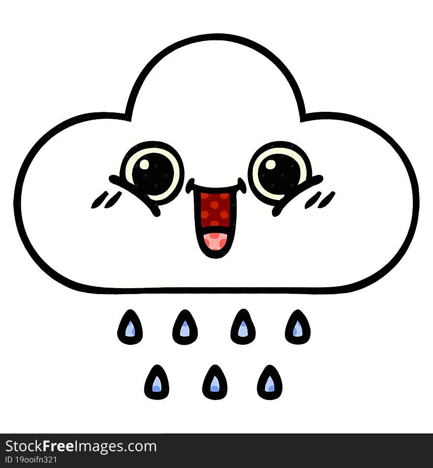 comic book style cartoon rain cloud