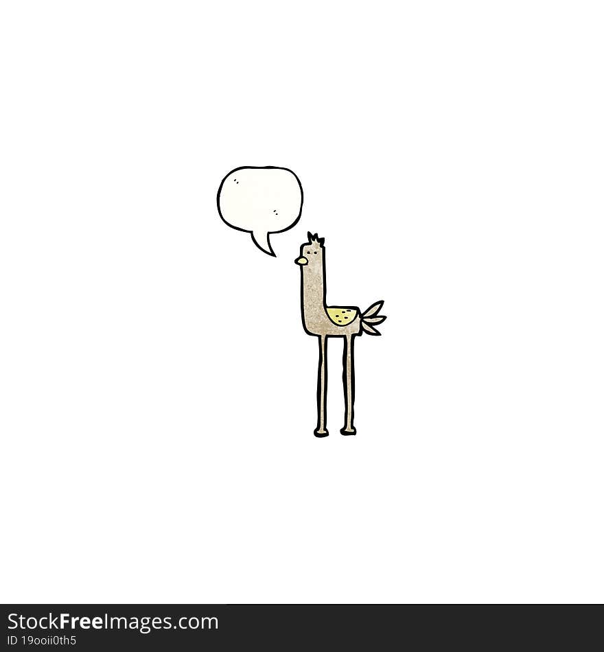 cartoon bird with speech bubble