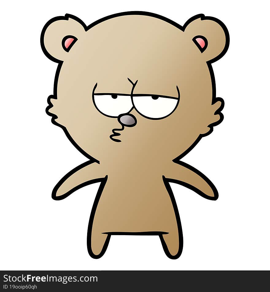 bored bear cartoon. bored bear cartoon