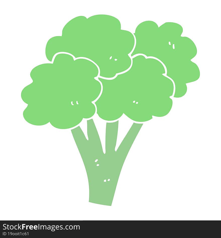 flat color illustration of broccoli. flat color illustration of broccoli