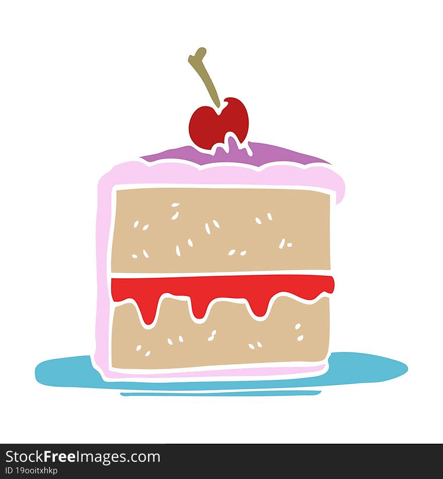 Cartoon Doodle Cake Slice