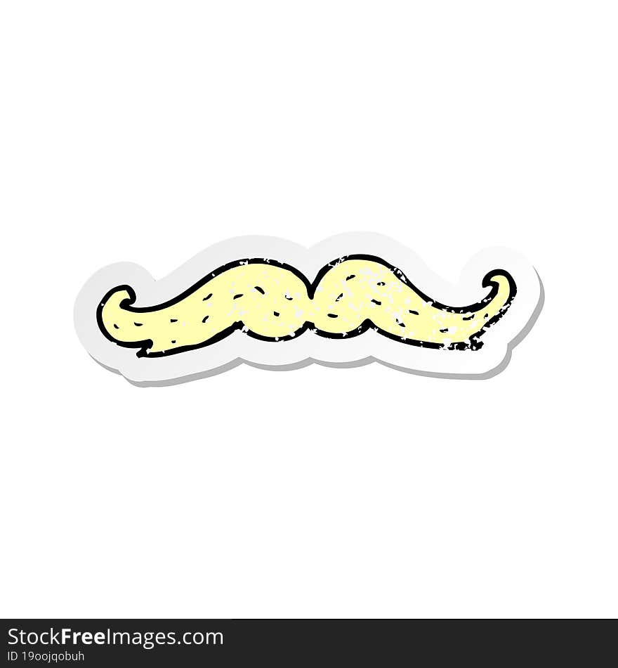 retro distressed sticker of a cartoon mustache