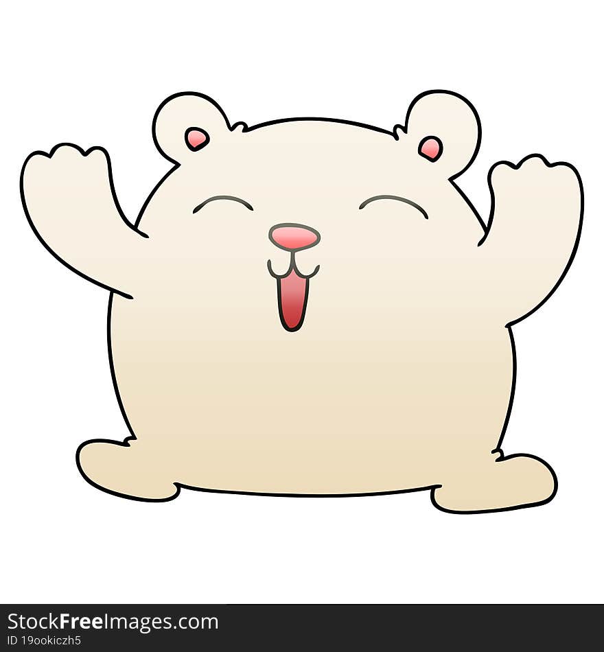 Quirky Gradient Shaded Cartoon Funny Polar Bear