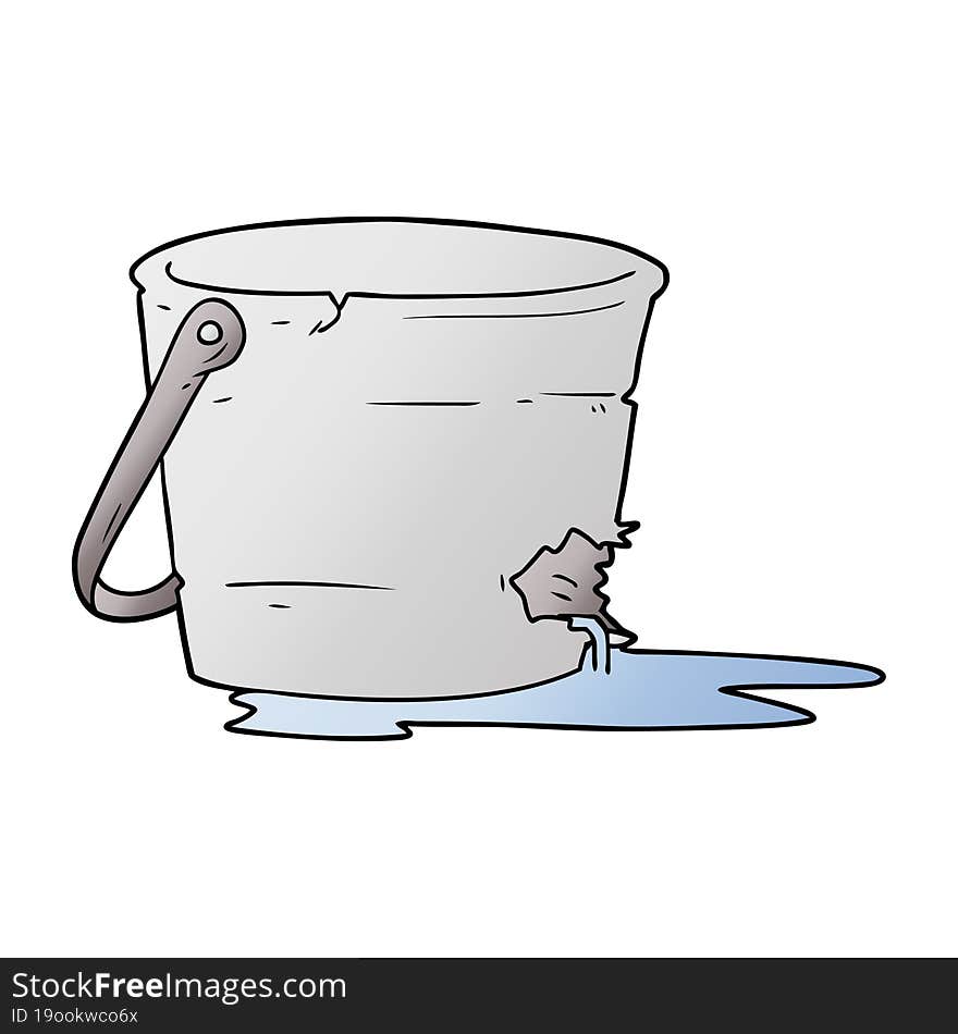 broken bucket cartoon. broken bucket cartoon