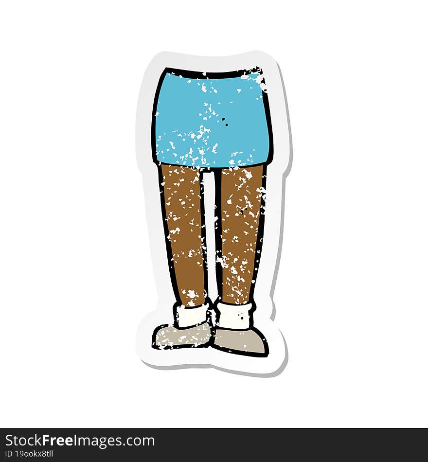 Retro Distressed Sticker Of A Cartoon Legs