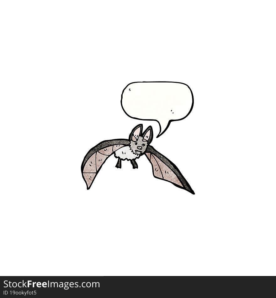 cartoon bat with speech bubble