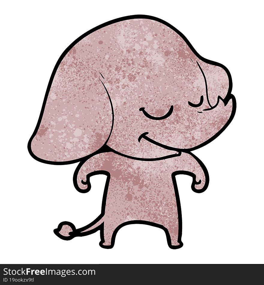 cartoon smiling elephant. cartoon smiling elephant